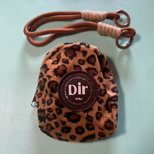 Fashion Leopard Mini Backpack Keychain Wristlet Pouch Small Coin Purse NEW
